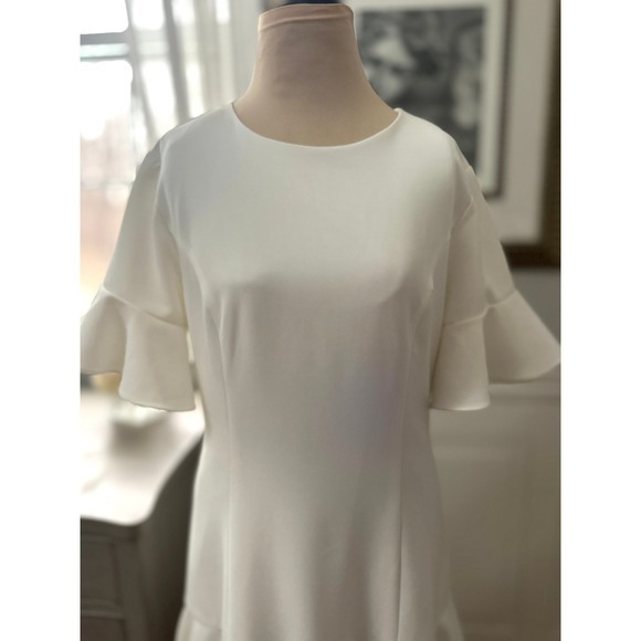 DO+BE Ruffle Mini Dress Ivory White Bachelorette Rehearsal Dinner GY0529 Size L - Picture 2 of 6